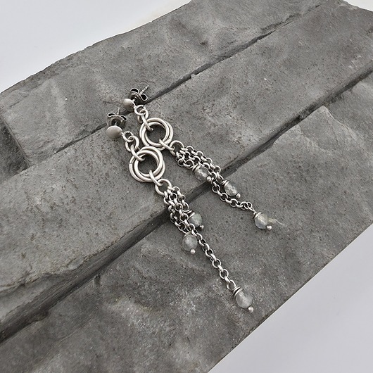 kolczyki z kamieniami Kolczyki z labradorytem na sztyftach