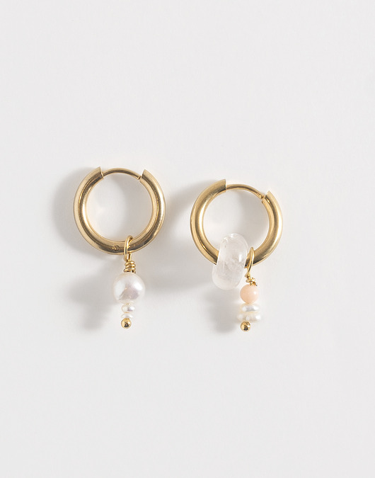 kolczyki z kamieniami Złote kolczyki z Perełkami