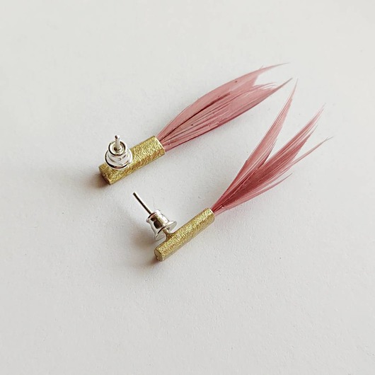 kolczyki z piórami PIÓRKO kolczyki