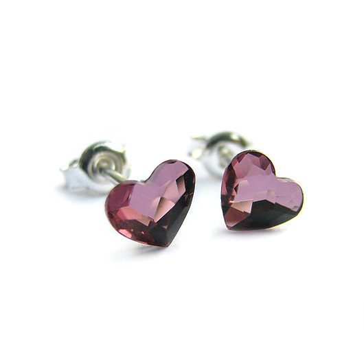 kolczyki swarovski Kolczyki - kryształy Swarovski - Antyczne serduszka