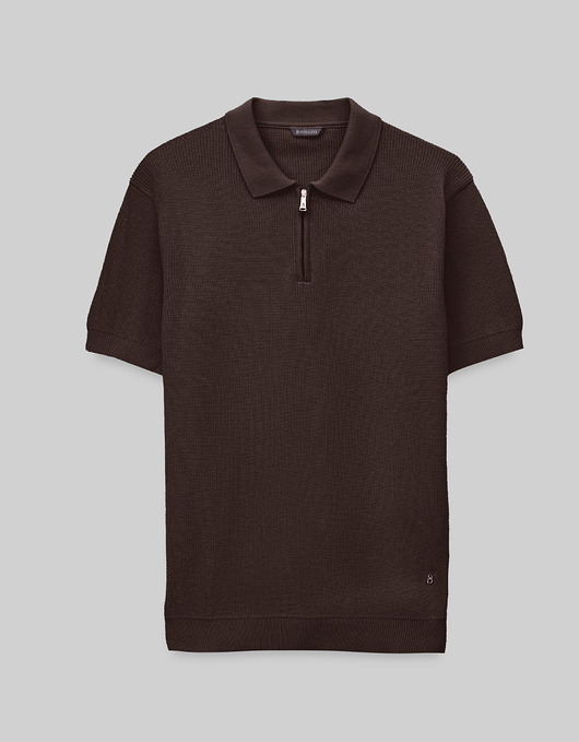 t-shirty męskie Koszulka polo Crespino brązowa