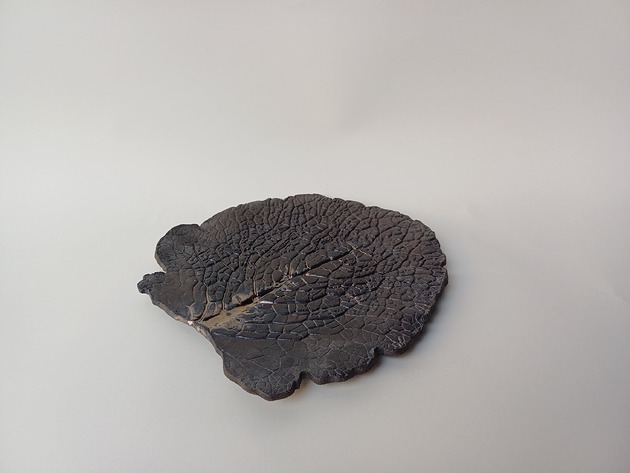 patery i talerze Ceramiczny talerz liść kapusty 2