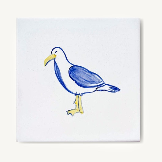 podkładki do kuchni Mewa namalowana na kafelku