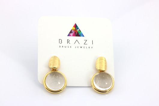 Brazi Earrings Kryształ Górski Brazi Druse Jewelry