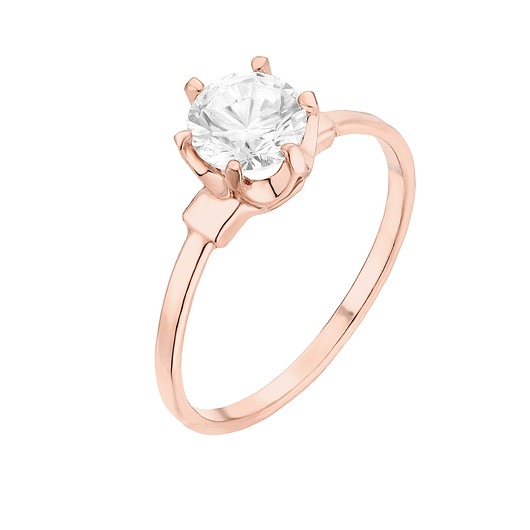 pierścionki złote Pierścionek z różowego złota z małą cyrkonią