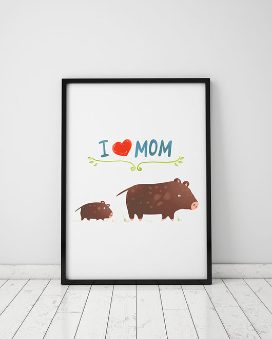 plakat. kocham Cię mamo (format A3) Love Life and Forest