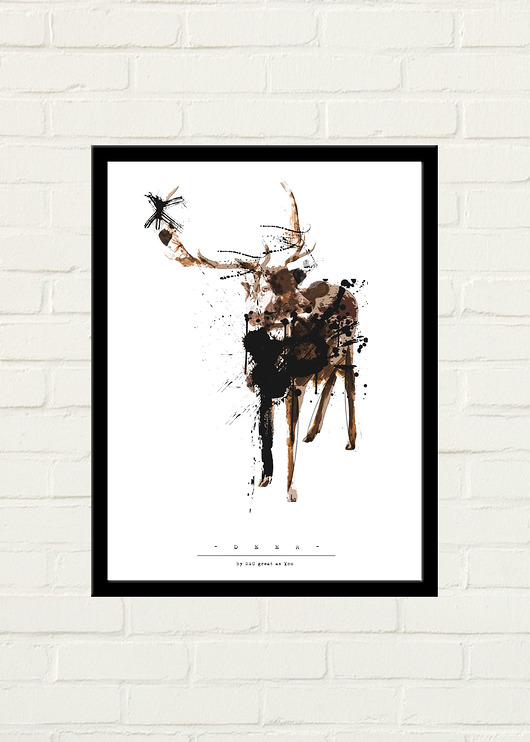 Deer Painted Plakat 50x70 GAU Home