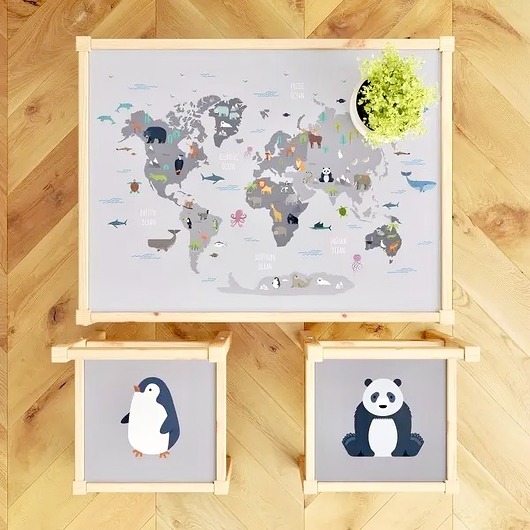 meble do pokoju dziecka Naklejki na stolik Ikea LATT oraz krzesełka