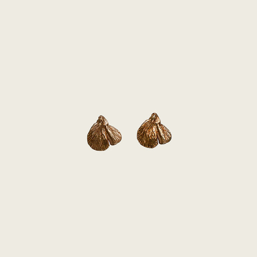 Złote kolczyki małe- Gingko KOS jewellery
