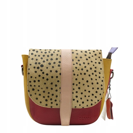 torby na ramię Torebka damska klasyczna skórzana regulowany pasek klapka wzór OLIVKA