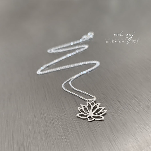 Lotos  - srebrny naszyjnik pr 925 Ewa Saj  Silver