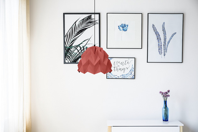 lampy wiszące Lampa wisząca origami ICEBERG S makowa