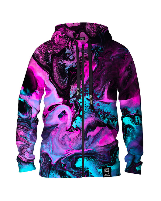 bluza z kapturem damska Damska Bluza Expres Zamek DR.CROW Neon Marble
