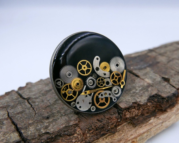 pierścionek z żywicy Pierścionek Steampunk 3