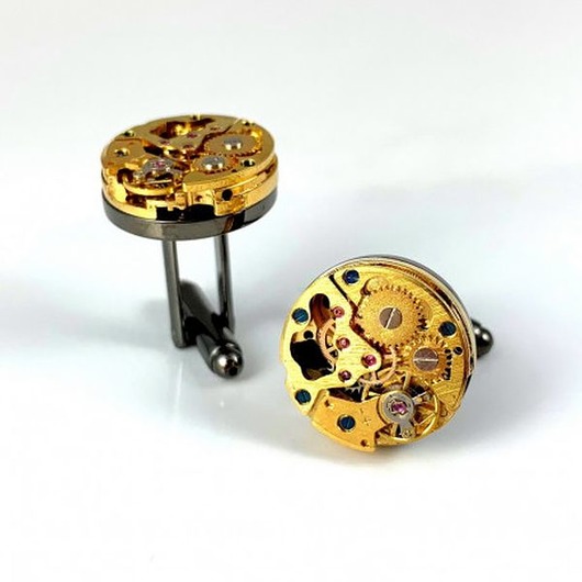 spinki do mankietów SPINKI Exclusive GOLDEN (black)