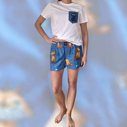 piżamy damskie Piżama Unisex bawełniana w koty