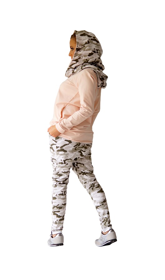 Bluza Komino-Kaptur Róż plus Moro Kobieta famstyle