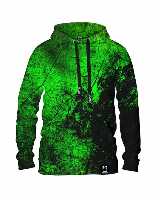 bluzy męskie Męska Bluza z kapturem DR.CROW Green Wall