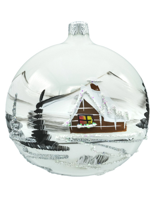 bombki Bombka okrągła Zimowa Wioska: biały mat