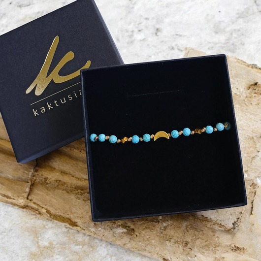 bransoletki z kamieni naturalnych RELAKS, harmonia - lunula z turkusowym magnezytem