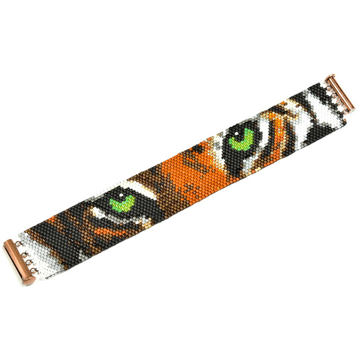 bransoletki ze szkła Eye of the Tiger I, wyplatana bransoleta, beading