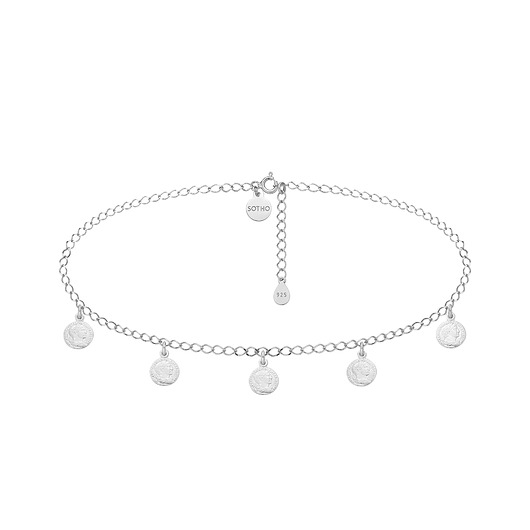 chokery Srebrny choker z monetami