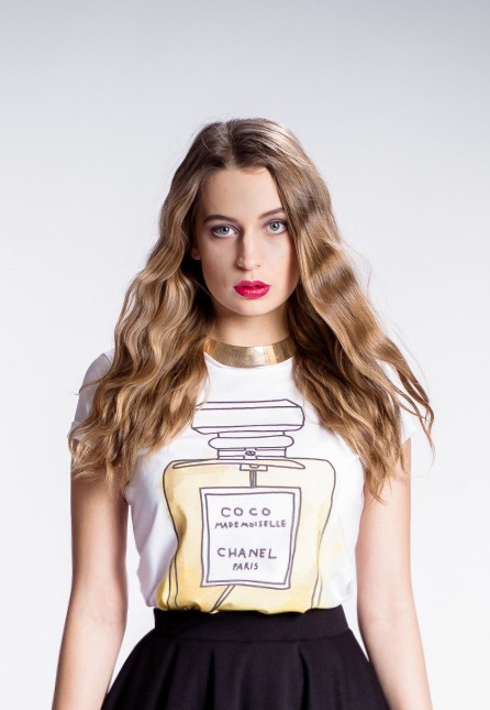 T shirt z extra printem perfum CHANEL gold M deleted_12136308