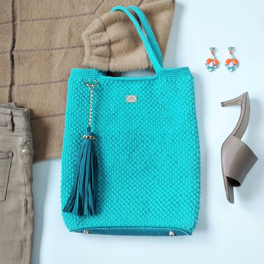 torby na ramię Torebka szydełkowa turkusowa