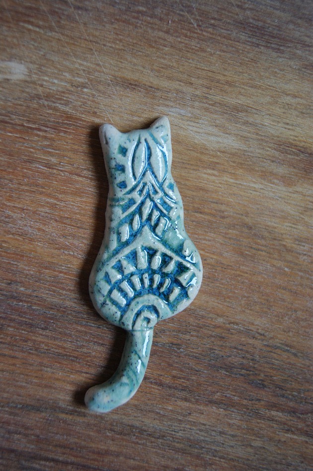 magnesy Ceramiczny magnes kot jasnozielony