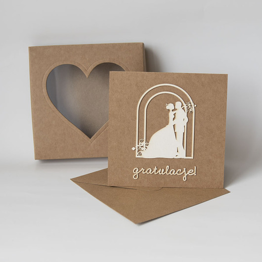 kartki scrapbooking Kartka ślubna w pudełku eko