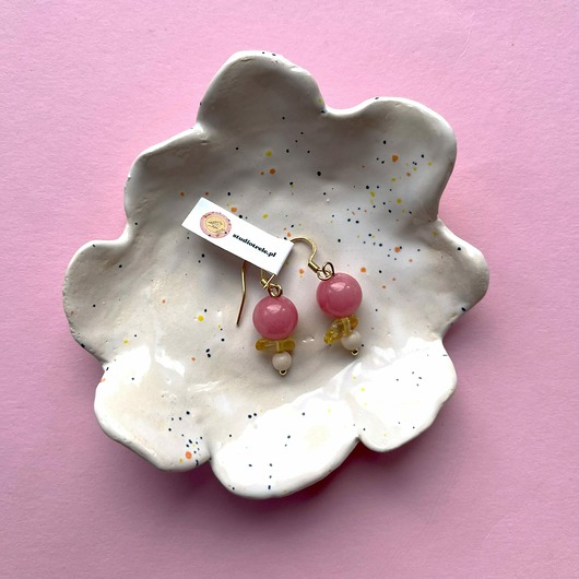 kolczyki z kamieniami Kolczyki Jadeit&Cytryn