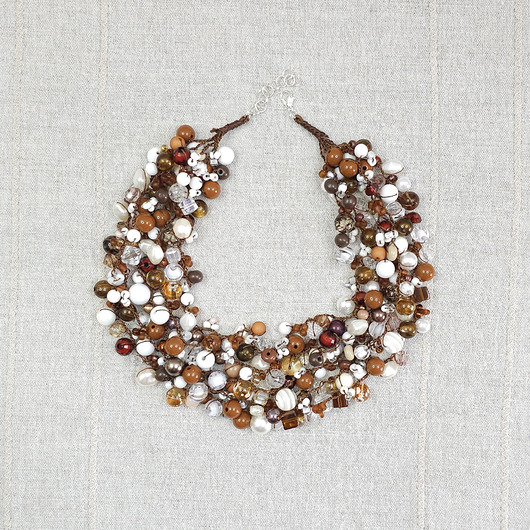 kolie 7001 Naszyjnik - Klasyka w odcieniach kawy i karmelu