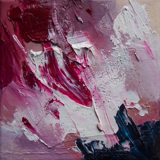 obrazy Malinowy brzask //obraz olejny 25x25cm