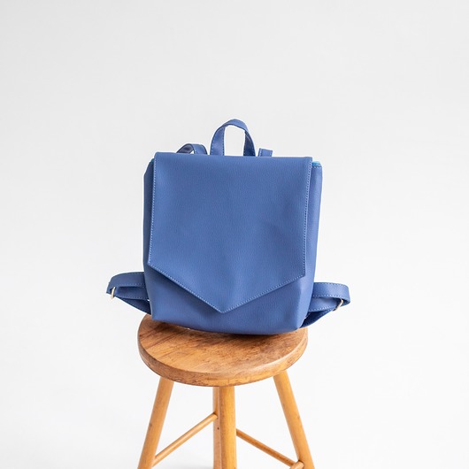 plecaki LOTUS Blue Vegan-Leather Mini Backpack