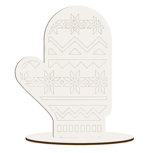 dekoracje świąteczne Rękawica Drewniana Figurka Dekor STOJĄCA do Stroika Ozdoba Świąteczna BIAŁA