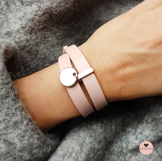 bransoletki skórzane Pink bransoletka skórzana 18