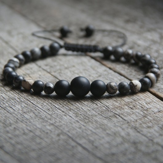 NEW! męska bransoletka :: jasper & lava :: L kaktusia