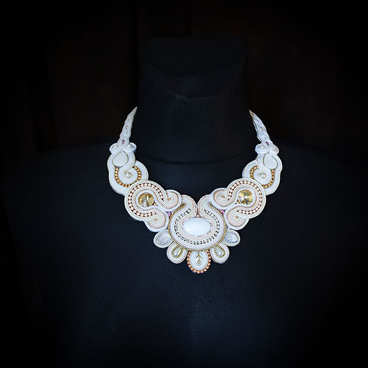 Biżuteria ślubna Elegancki  naszyjnik soutache