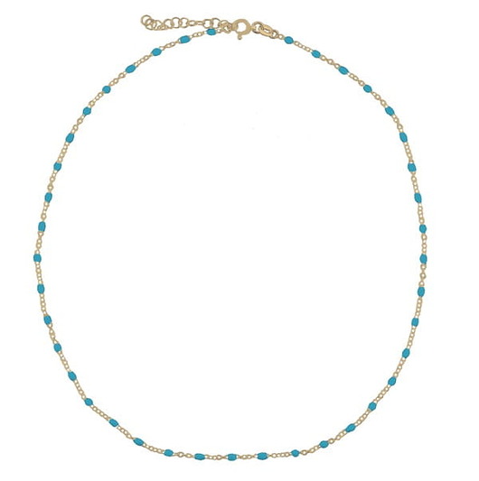 Srebrny pozłacany CHOKER z niebieską emalią ATdiament
