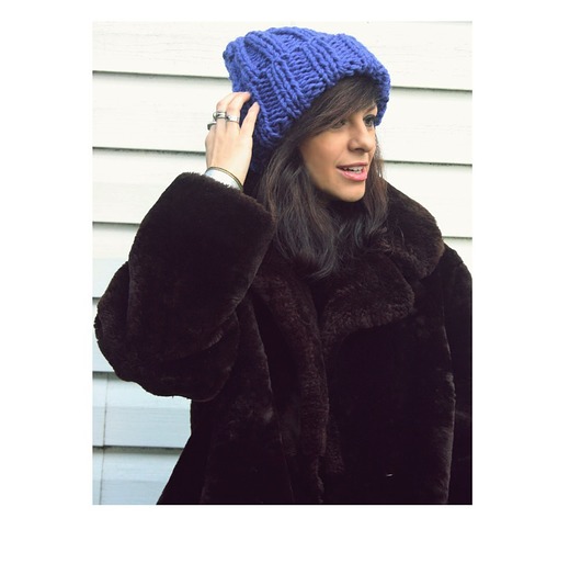 czapki damskie Chabrowa czapka  chunky beanie  z wełną