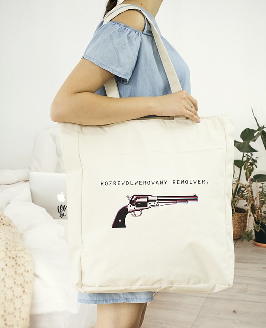 Duża torba na zakupy- Rewolwer AllbagAllprints