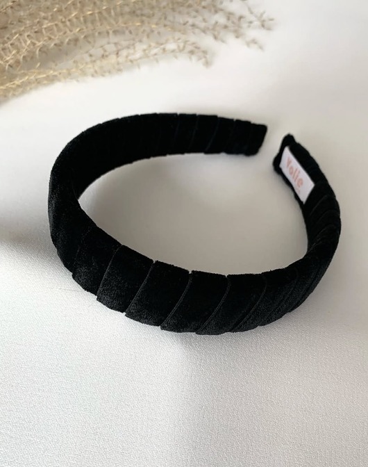 opaski do włosów Czarna rogalikowa opaska do włosów Black standard