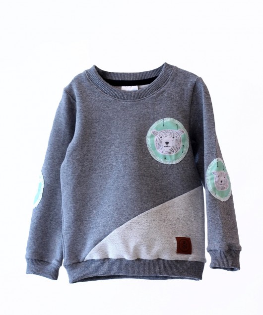 Bluza MINT BEAR grey Little Gold King