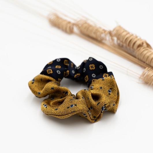 gumki do włosów Scrunchie jedwabna patchwork
