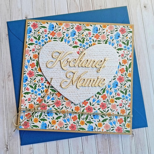 kartki scrapbooking Dla Mamy : kartka handmade : kwiaty FOLK