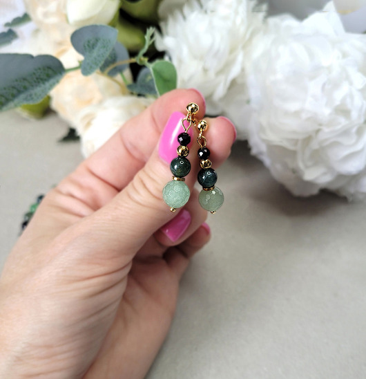 kolczyki z kamieniami Kolczyki na sztyftach z Turmalinem