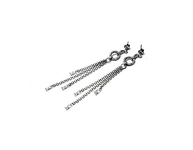 kolczyki srebrne Kolczyki srebrne Wianki  /crystal/  baguette vol. 2