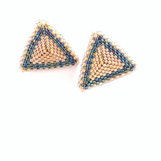 kolczyki szklane Kolczyki Trójkątne Sztyfty "Tropikalna Noc"