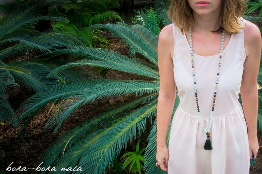 BORA-BORA MALA / naszyjnik palma jadeit amazonit NOMAD ACCESSORIES
