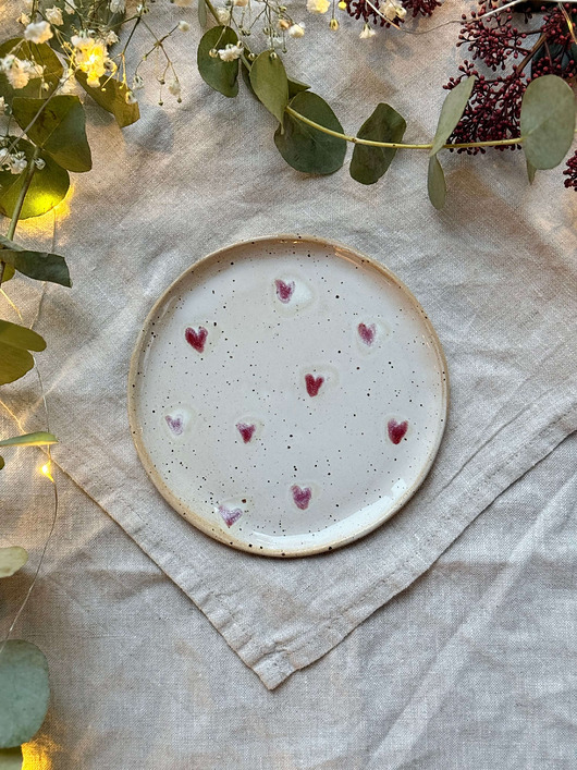 patery i talerze Talerz deserowy HEARTS